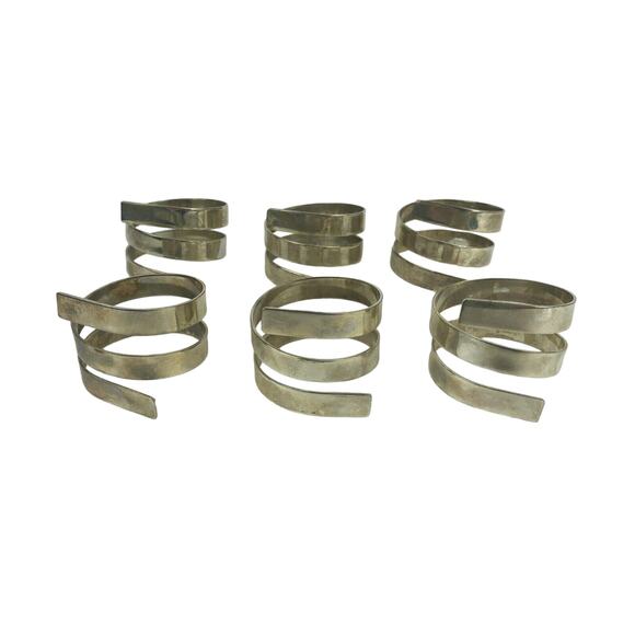 6 Spiral Napkin Rings Light Gold Color Dinner Party Table Decor - Picture 1 of 6
